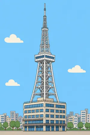 ポップの別府タワーを描いた絵
