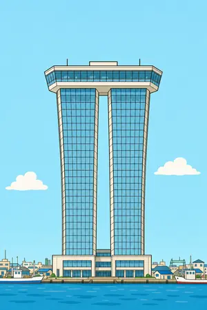 ポップの銚子ポートタワーを描いた絵