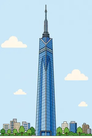 ポップの福岡タワーを描いた絵