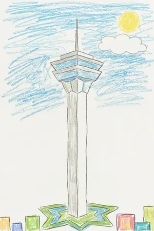 クレヨンの五稜郭タワーを描いた絵