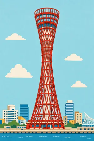 ポップの神戸ポートタワーを描いた絵