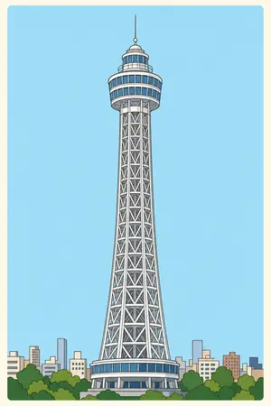 ポップの横浜マリンタワーを描いた絵