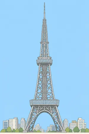 ポップの中部電力 MIRAI TOWERを描いた絵