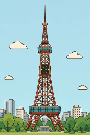 ポップのさっぽろテレビ塔を描いた絵