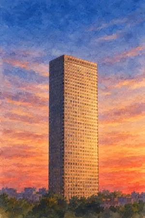 夕陽の世界貿易センタービル シーサイドトップを描いた絵