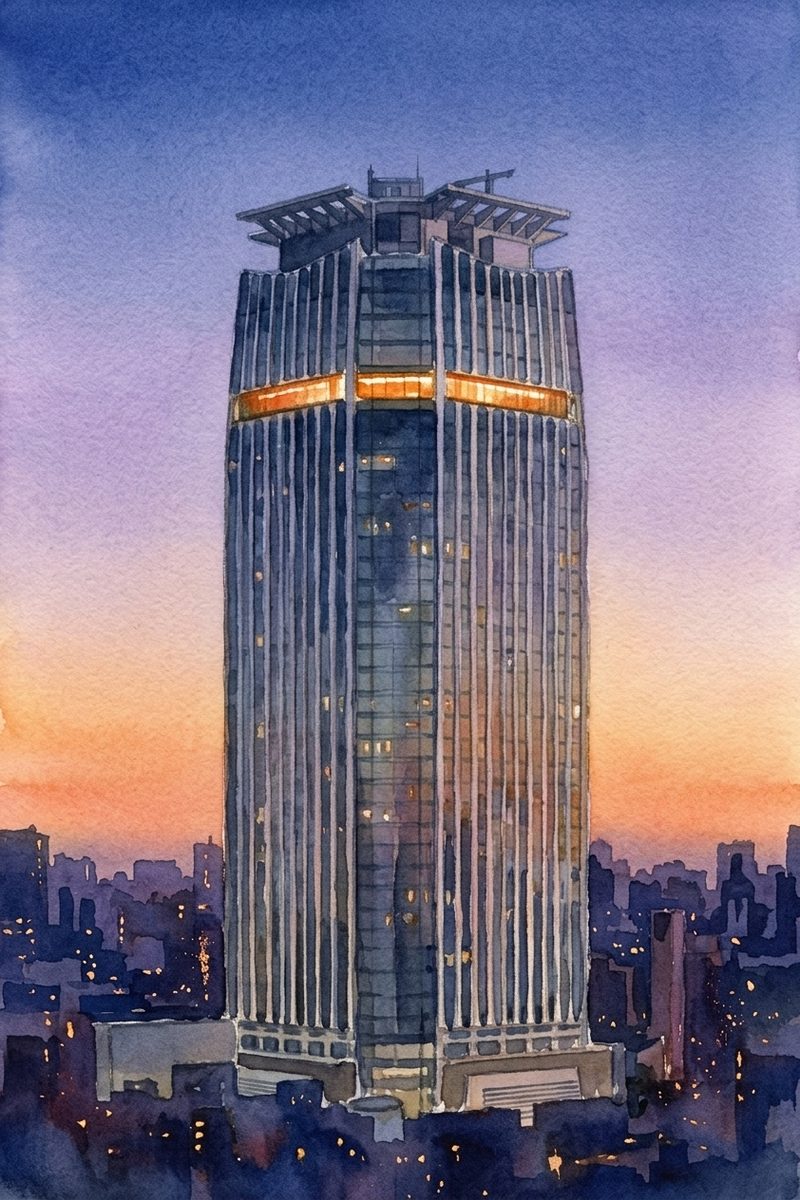 夜の東京シティビューを描いた絵