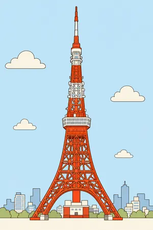 ポップの東京タワーを描いた絵
