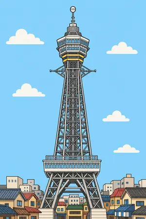 ポップの通天閣を描いた絵
