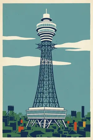 ポスターの通天閣を描いた絵