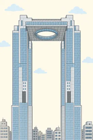 ポップの梅田スカイビル 空中庭園展望台を描いた絵